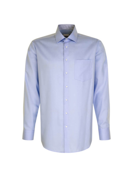 Seidensticker overhemd MODERN TWILL lichtblauw met Business Kent-kraag in moderne snit