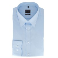OLYMP Level Five body fit shirt UNI POPELINE light blue with New York Kent collar in narrow cut