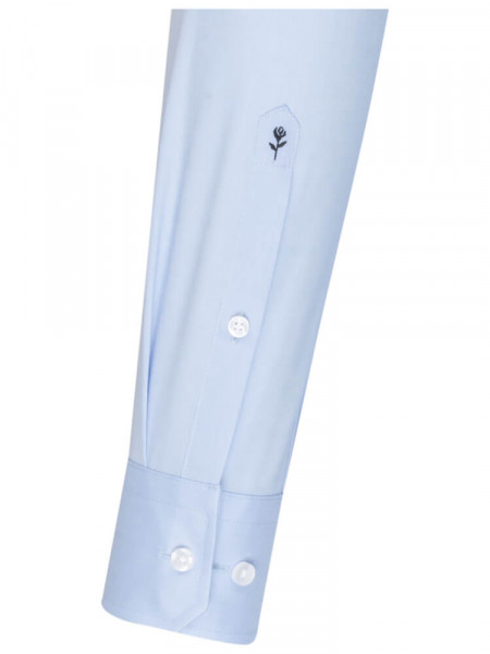 SEIDENSTICKER Extra Slim Fit Hemd Hellblau Business Kent Fil à Fil - Ansicht 1