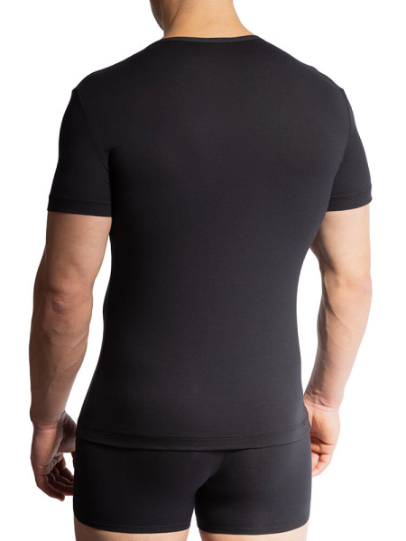 OLAF BENZ Regular Fit Schwarz Feinripp