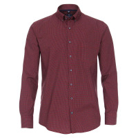 Redmond Hemd REGULAR FIT UNI POPELINE rot mit Button Down Kragen in klassischer Schnittform