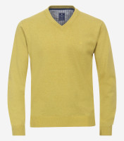 Redmond Pullover REGULAR FIT STRICK gelb mit V-Ausschnitt Kragen in klassischer Schnittform