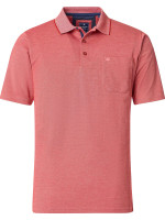 Redmond Polo shirt COMFORT FIT WASH & WEAR red with Polo button collar in classic cut