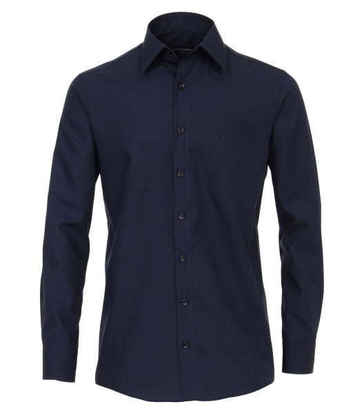 CASAMODA shirt COMFORT FIT UNI POPELINE dark blue with Kent collar in classic cut