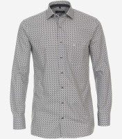 CasaModa shirt COMFORT FIT PRINT grey with Kent collar in classic cut