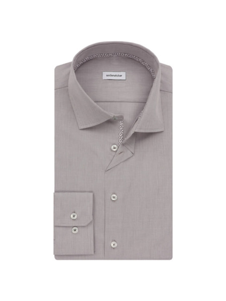 Seidensticker shirt SLIM STRUCTURE grey with Business Kent collar in narrow cut