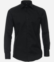 Venti Hemd MODERN FIT TWILL schwarz mit Kent Kragen in moderner Schnittform