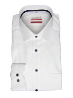 Chemise Marvelis MODERN FIT TWILL blanc avec col Nouveau Kent en coupe moderne