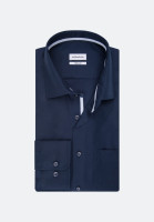 Seidensticker shirt REGULAR FIT STRUCTURE dark blue with Business Kent collar in classic cut