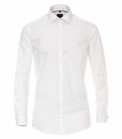 Venti shirt BODY FIT UNI POPELINE white with Kent collar in narrow cut