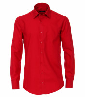 Venti shirt MODERN FIT UNI POPELINE red with Kent collar in modern cut