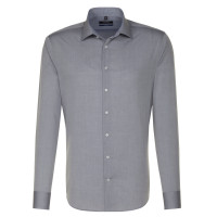 Seidensticker SHAPED shirt CHAMBRAY grey with Business Kent collar in modern cut