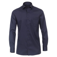 CASAMODA overhemd COMFORT FIT TWILL donkerblauw met Kentkraag in klassieke snit