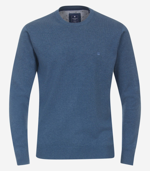 Redmond Jumper REGULAR FIT BREI middelblauw met Ronde hals -kraag in klassieke snit