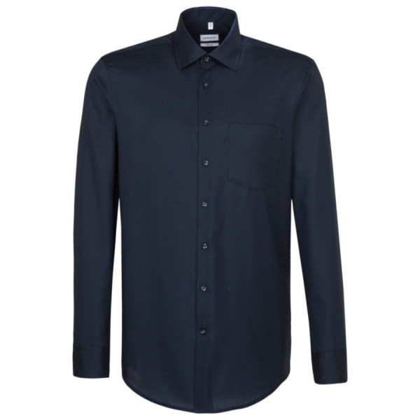 Seidensticker REGULAR shirt STRUCTURE dark blue with Business Kent collar in modern cut