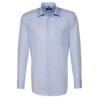 Chemise Seidensticker REGULAR CHAMBRAY bleu clair avec col Business Kent en coupe moderne