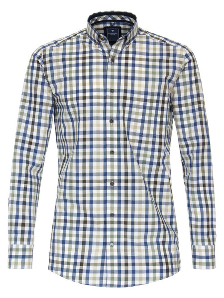 Redmond overhemd REGULAR FIT DOBBY groen met Button Down-kraag in klassieke snit