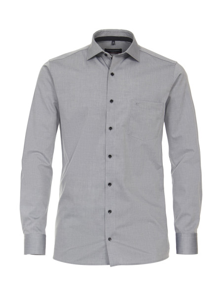 CasaModa shirt MODERN FIT UNI POPELINE grey with Kent collar in modern cut