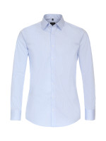 Venti overhemd MODERN FIT UNI POPELINE lichtblauw met Kent-kraag in moderne snit