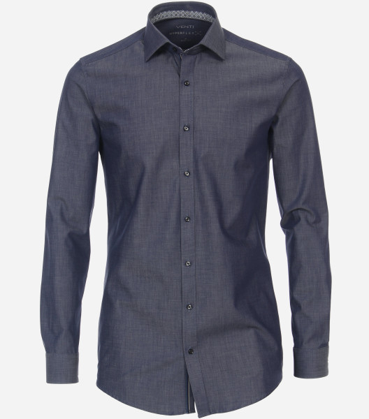 Venti Hemd MODERN FIT HYPERFLEX dunkelblau mit Button Down Kragen in moderner Schnittform