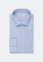 Chemise Seidensticker EXTRA SLIM STRUCTURE bleu clair avec col Business Kent en coupe super étroite