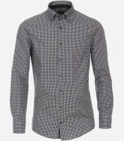 Venti shirt MODERN FIT UNI POPELINE grey with Button Down collar in modern cut