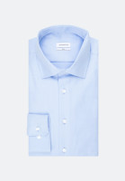 Seidensticker overhemd SLIM FIT TWILL lichtblauw met Business Kent-kraag in smalle snit