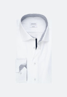 Seidensticker shirt TAILORED UNI POPELINE white with Business Kent collar in narrow cut