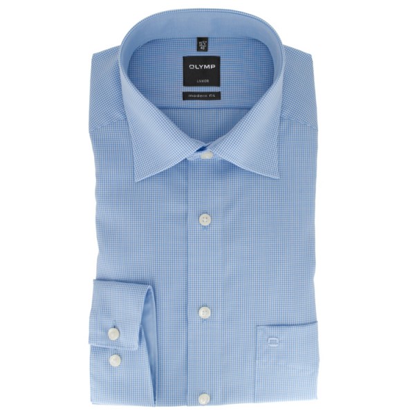 OLYMP Luxor modern fit shirt OFFICE light blue with New Kent collar in modern cut