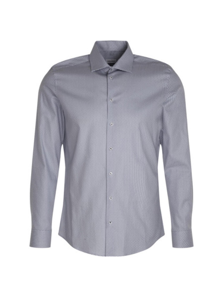 Chemise Seidensticker SLIM TWILL bleu clair avec col Business Kent en coupe étroite