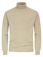 Redmond Jumper REGULAR FIT MELANGE beige met Coltrui-kraag in klassieke snit