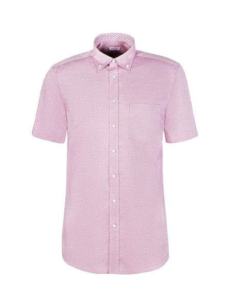 SEIDENSTICKER Regular Fit Hemd Rot Button-Down Struktur