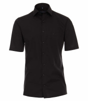 Chemise CASAMODA MODERN FIT UNI POPELINE noir avec col Kent en coupe moderne