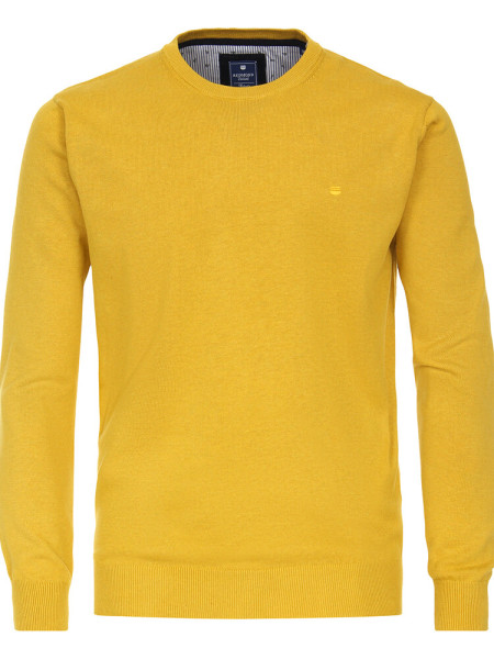 Redmond sweater REGULAR FIT MELANGE yellow with Round neck collar in classic cut