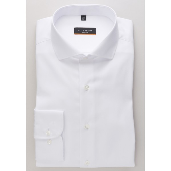 Eterna shirt COMFORT FIT TWILL white with Classic Kent collar in classic cut