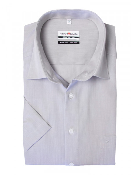 Marvelis COMFORT FIT shirt CHAMBRAY grey with New Kent collar in classic cut