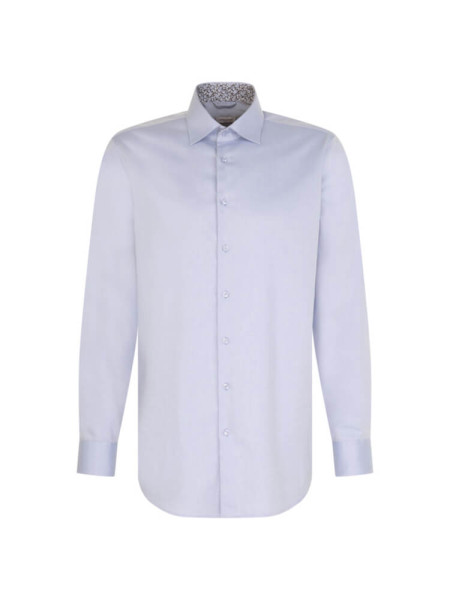 Seidensticker shirt MODERN TWILL light blue with New Kent collar in modern cut