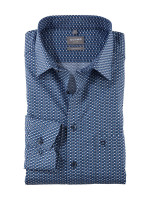 Olymp Hemd COMFORT FIT PRINT hellblau mit Global Kent Kragen in klassischer Schnittform