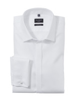 Chemise Olymp SUPER SLIM TWILL blanc avec col Urban Kent en coupe super étroite