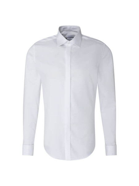 Seidensticker shirt SLIM STRUCTURE white with Business Kent collar in narrow cut