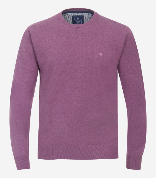 Redmond Pullover REGULAR FIT STRICK flieder mit Rundhals Kragen in klassischer Schnittform