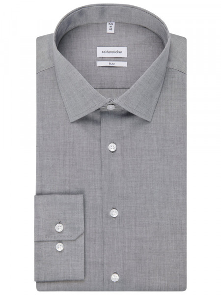 SEIDENSTICKER Slim Fit Hemd Grau Business Kent Chambray - Ansicht 4