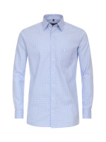 Chemise CasaModa COMFORT FIT UNI POPELINE bleu clair avec col Kent en coupe classique