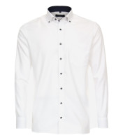 Chemise CASAMODA COMFORT FIT STRUCTURE blanc avec col Button Down en coupe classique