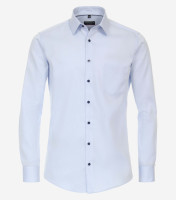 Chemise Redmond MODERN FIT TWILL bleu clair avec col Kent en coupe moderne