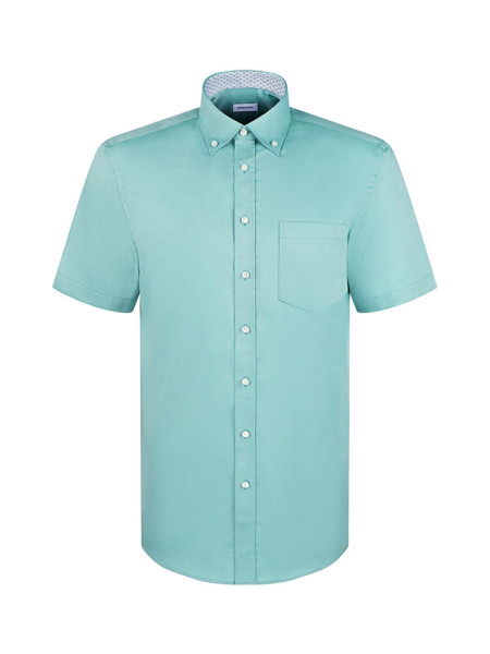 SEIDENSTICKER Regular Fit Hemd Grün Button-Down Struktur