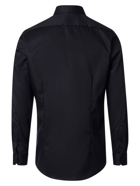 VENTI Slim Fit Hemd Schwarz Kent Popeline