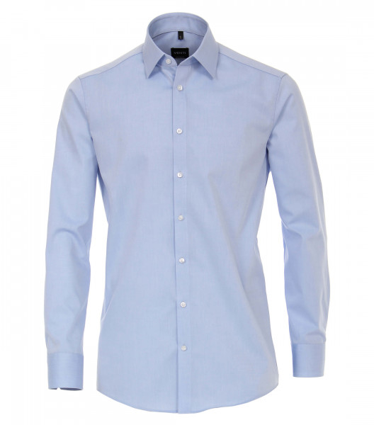 Venti overhemd MODERN FIT UNI POPELINE lichtblauw met Kentkraag in moderne snit