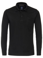 Redmond polo shirt REGULAR FIT JERSEY black with Kent collar in classic cut
