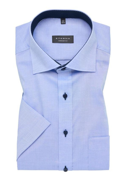 Eterna overhemd COMFORT FIT FIJNE OXFORD lichtblauw met Klassieke Kentkraag in klassieke snit